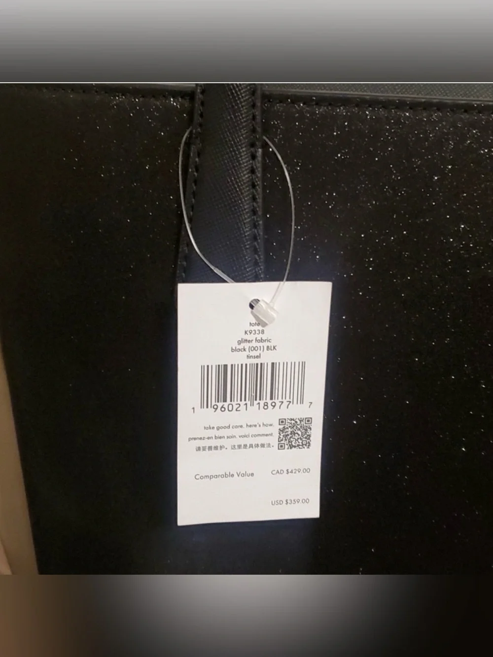 Kate Spade Black Tinsel Tote